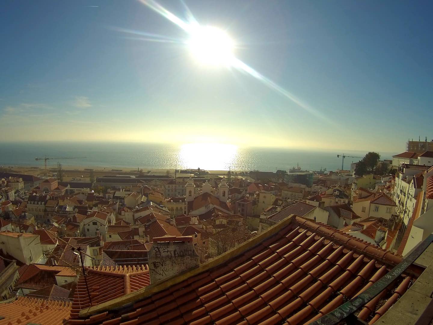 panorama vista tetti Lisbona